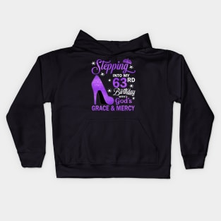 Stepping Into My 63rd Birthday With God's Grace & Mercy Bday Kids Hoodie